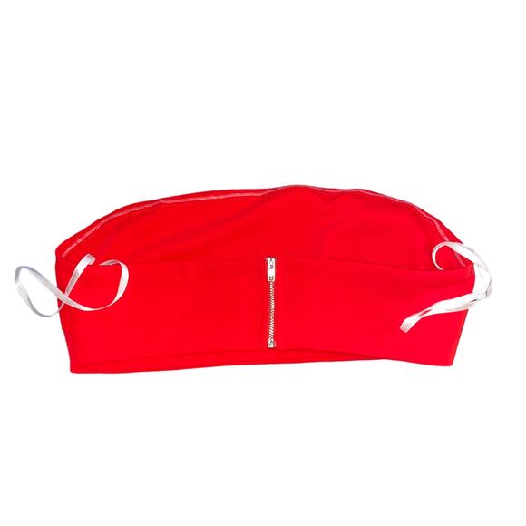 Revolve By The Way Red Strapless Zip-Back Crop Top Women's Size Small - Picture 4 of 6
